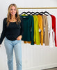 Scoop Neck Long Sleeve Top (Reg. and Plus) - 7 Colors