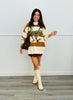 Camel Cream Stripe Lucky Duck Mock Neck Sweatshirt (Reg.)