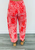 Red Bandana Print Barrel Pants (Reg. and Plus)