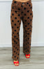 Brown Polka Dot Rhinestone Wide Leg Pants (Reg.)