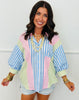 Blue/Pink Color Block Stripes Shirt (Reg.)