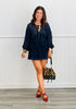 Navy Babydoll Blouse & Mini Skirt Set (Reg.)