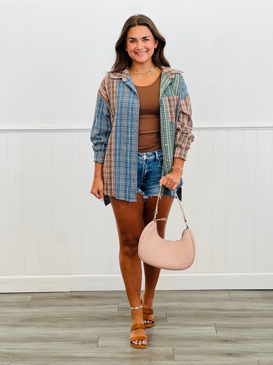 Multi Print Long Sleeve Top (Reg. & Plus)