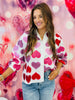 Queen Of Sparkles White Multi Rhinestone Hearts Button Up Top (Reg. & Plus)