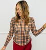 Nora Plaid Kate Mesh Top (Reg. and Plus)
