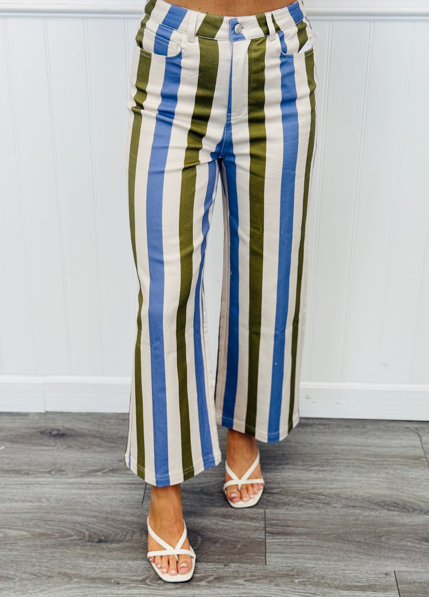 Multi Striped Wide Leg Pants (Reg.) - 3 Colors