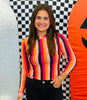 Kate Boo Stripes Mesh Top (Reg. and Plus)