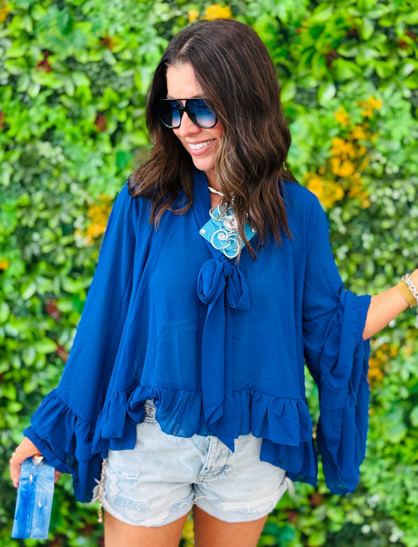 Ruffled Chiffon High Low Blouse Remix (Reg & Plus) - 2 Colors