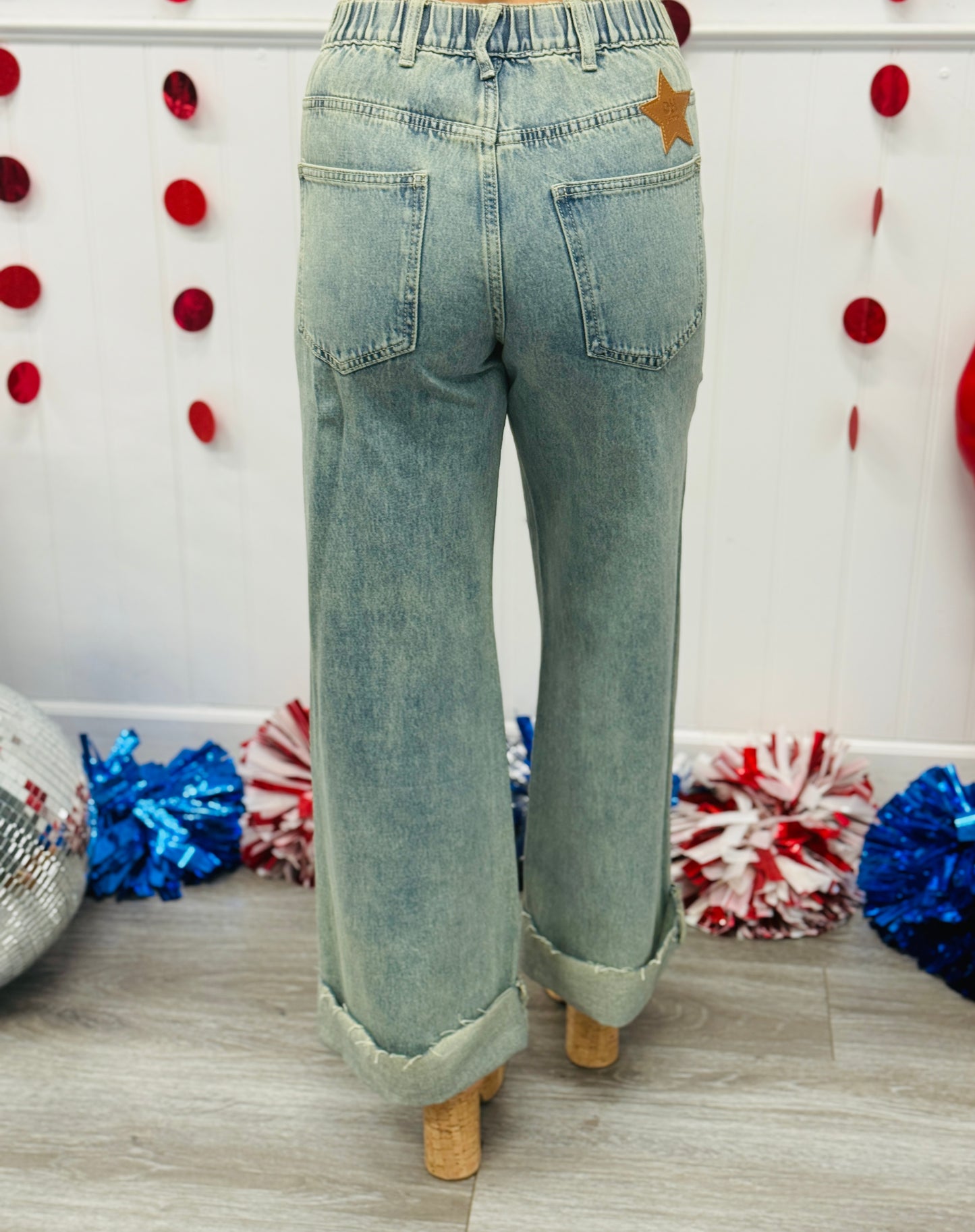 Oli & Hali Washed Foil Love Patchwork Denim Jeans (Reg.)