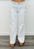 Risen White Casual Contrast Waistband Jeans (Reg.)