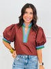 Autumn Hue Contrast Bands Top (Reg & Plus) - 2 Colors