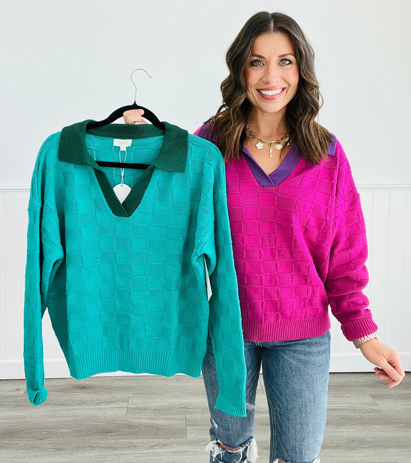 Basketweave Sweater Top (Reg & Plus)-2 Colors