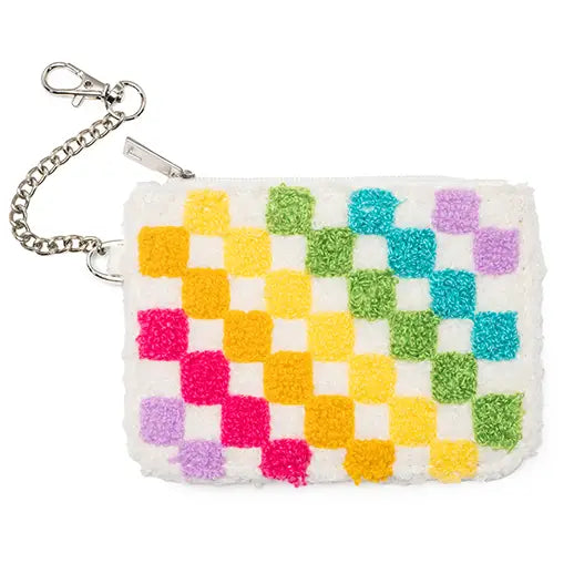 Rainbow Checkered Keychain Pouch