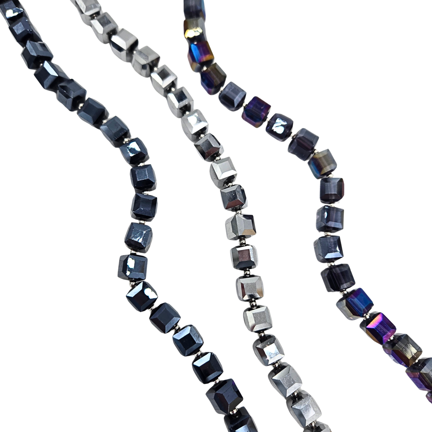 Cube Beaded Necklace - Chromes (3 colors)