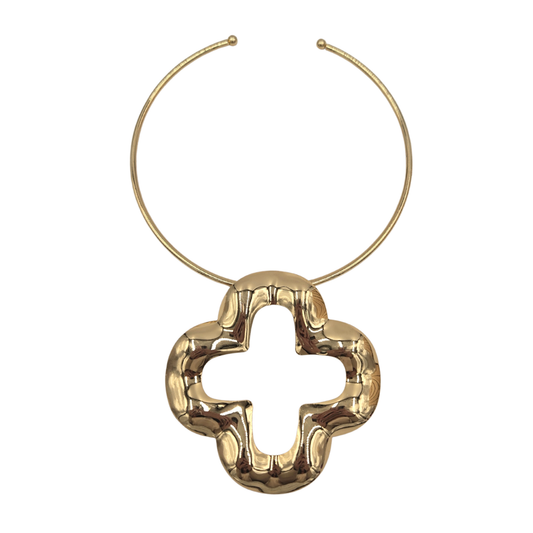 Gold Clover Collar Necklace