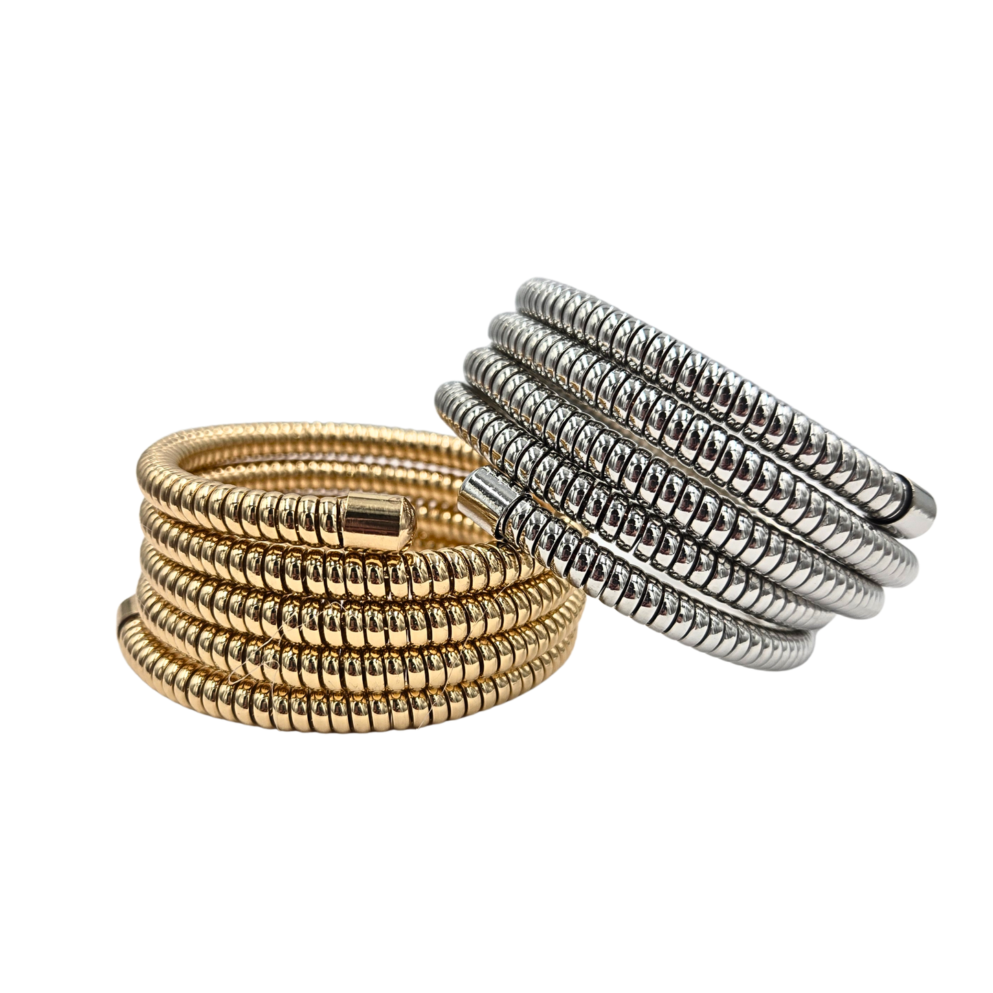 Coiled Chain Wrap Cuff Bracelet (2 colors)
