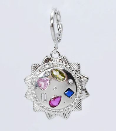 TJ - Multi Gem Sun Silver Charm