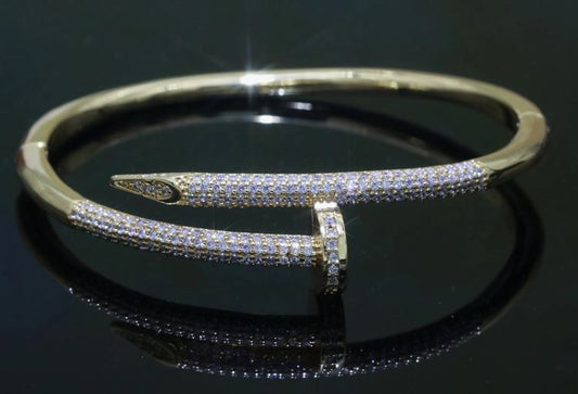 14K Gold Filled Nail Cuff Bracelet