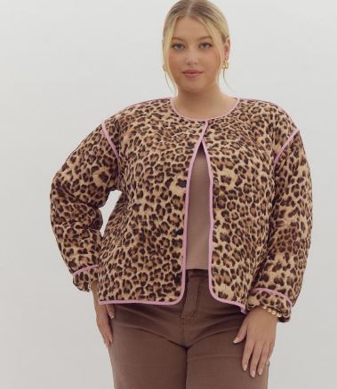 Luxe Leopard Print Jacket (Plus)