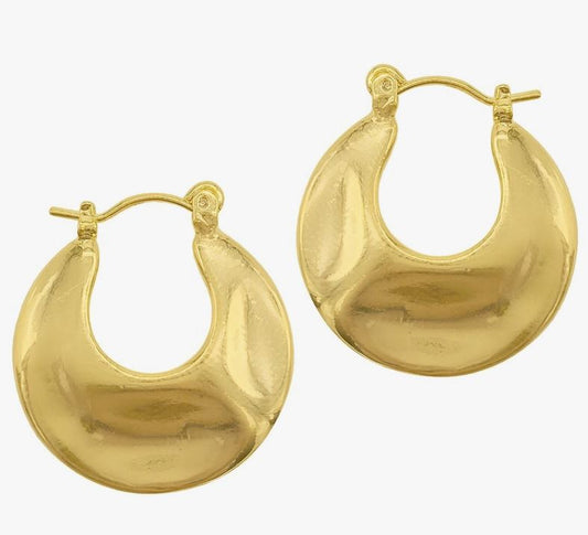 Gold Dome Hoop Earrings