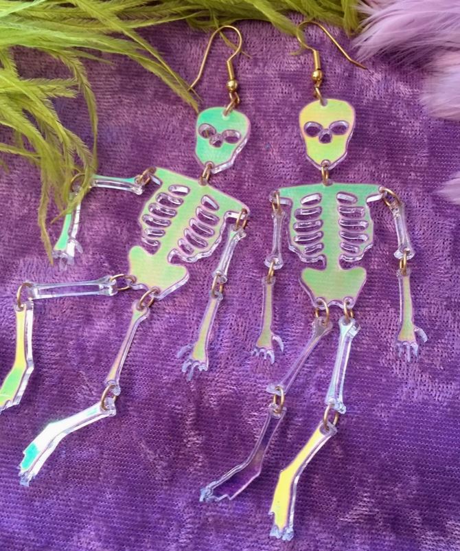 Radiant Acrylic Skeleton Earrings