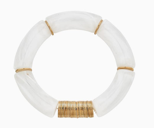 Bamboo & Gold Coin Stretch Bracelet