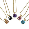 Cushion Cut Gem Necklace (5 colors)