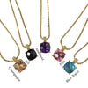 Cushion Cut Gem Necklace (5 colors)