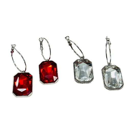 Rectangle Jewel Earrings (2 colors)