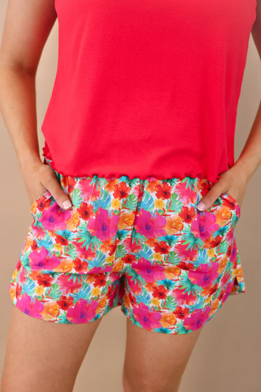 Multi Tropical Casual Outing Shorts (Reg. & Plus)