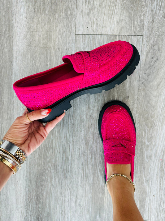 Fuchsia All That Glitters Loafers