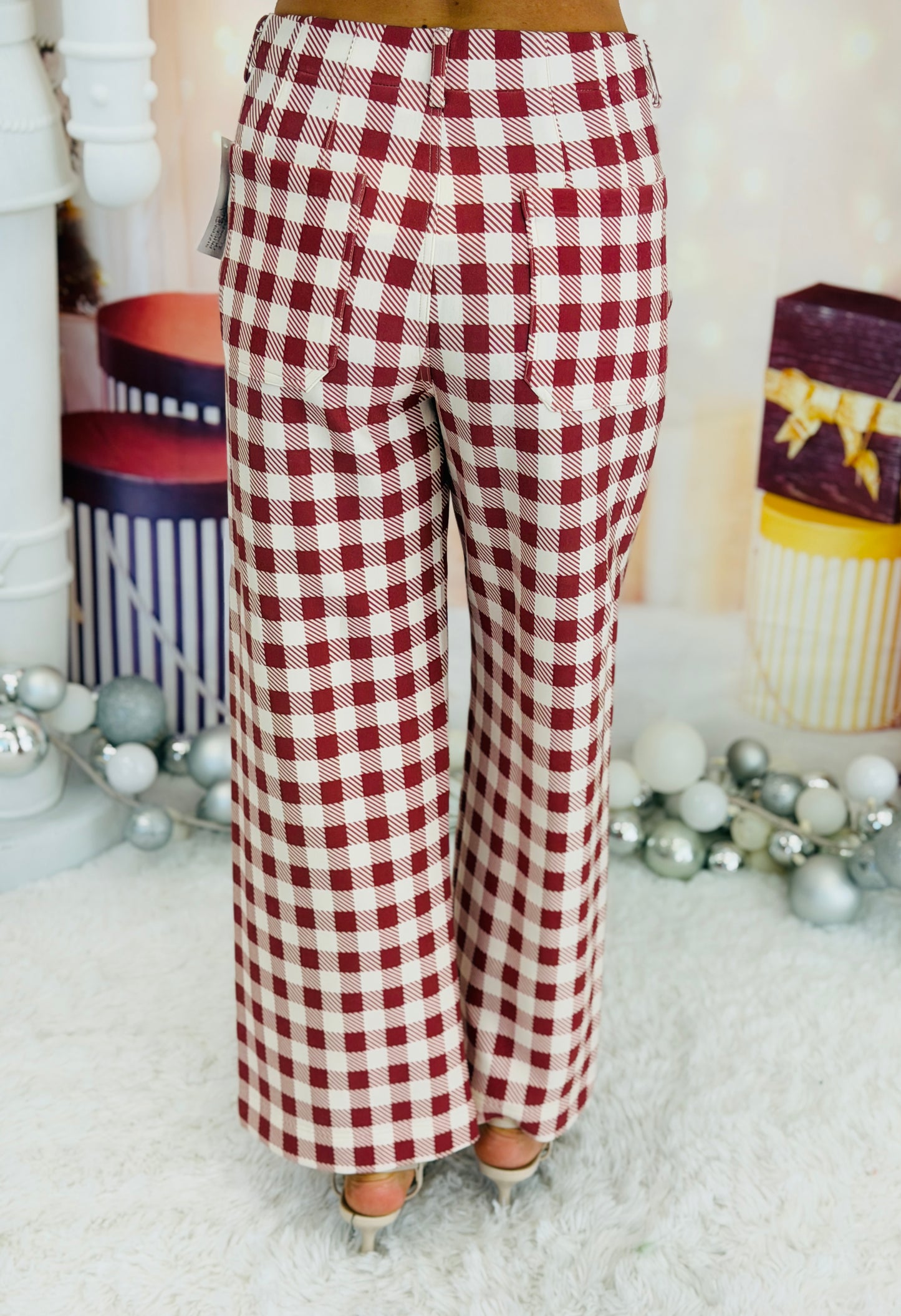 Gingham Wide Leg Pants (Reg.) - 2 Colors