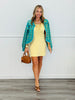 Yellow Sleeveless Embellished Mini Dress (Reg.)