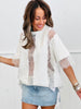 Lace Pattern Short Sleeve Top (One Size)- 2 Colors