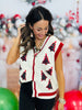 Ivory Sequin Plaid Trees Sweater Vest (Reg. and Plus)