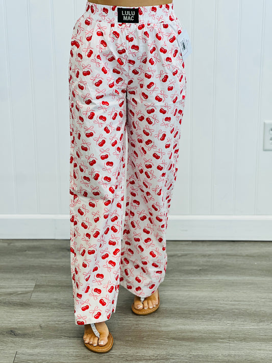 Bow Cherries Pocket Pants (Reg. and Plus)