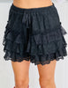 Black Vintage Lace Tiered Shorts (Reg.)