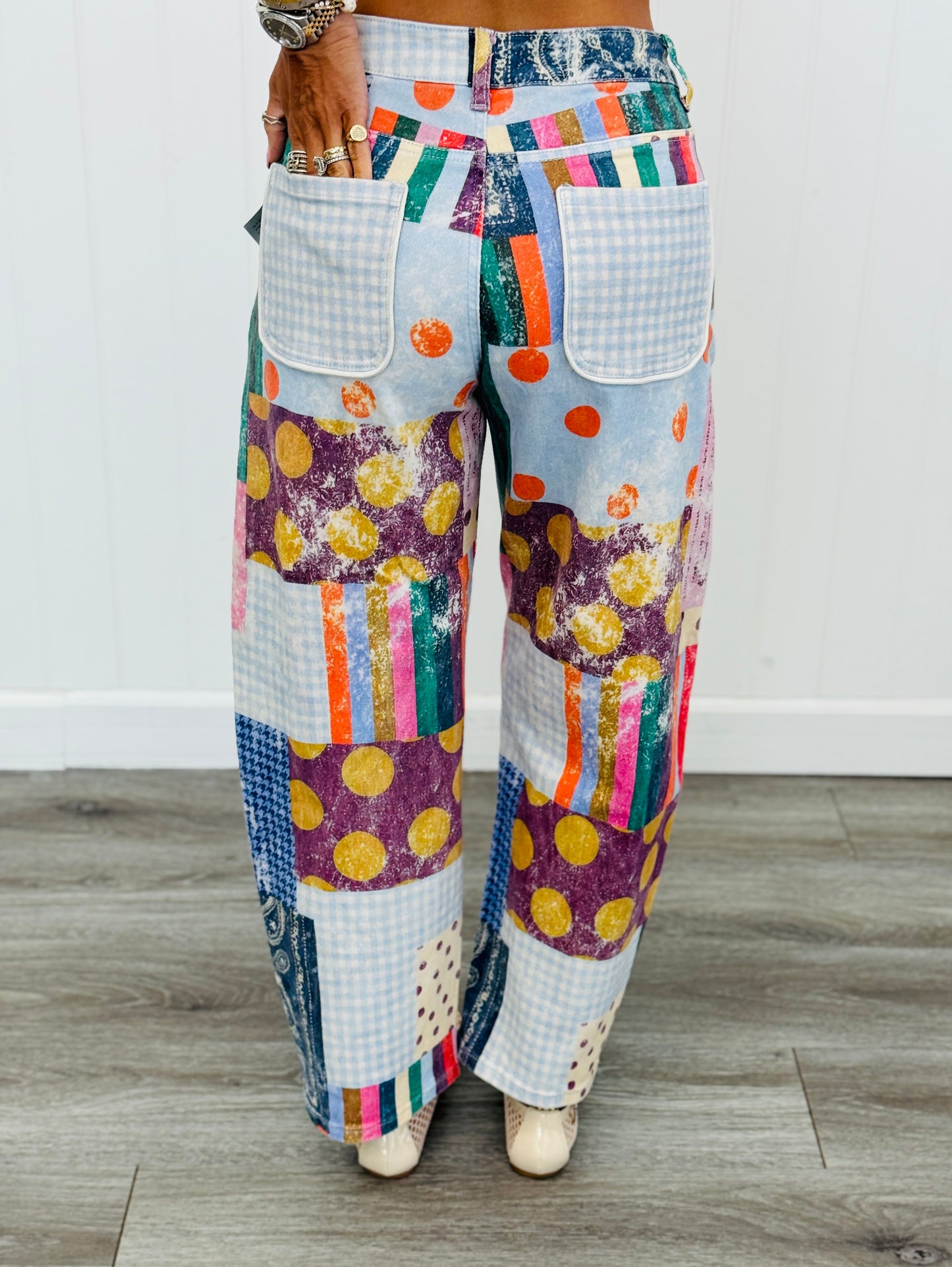 Jewel Patch Barrel Pants (Reg.)