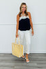 Navy/White Crochet Lace Trim Cami Top (Reg.)