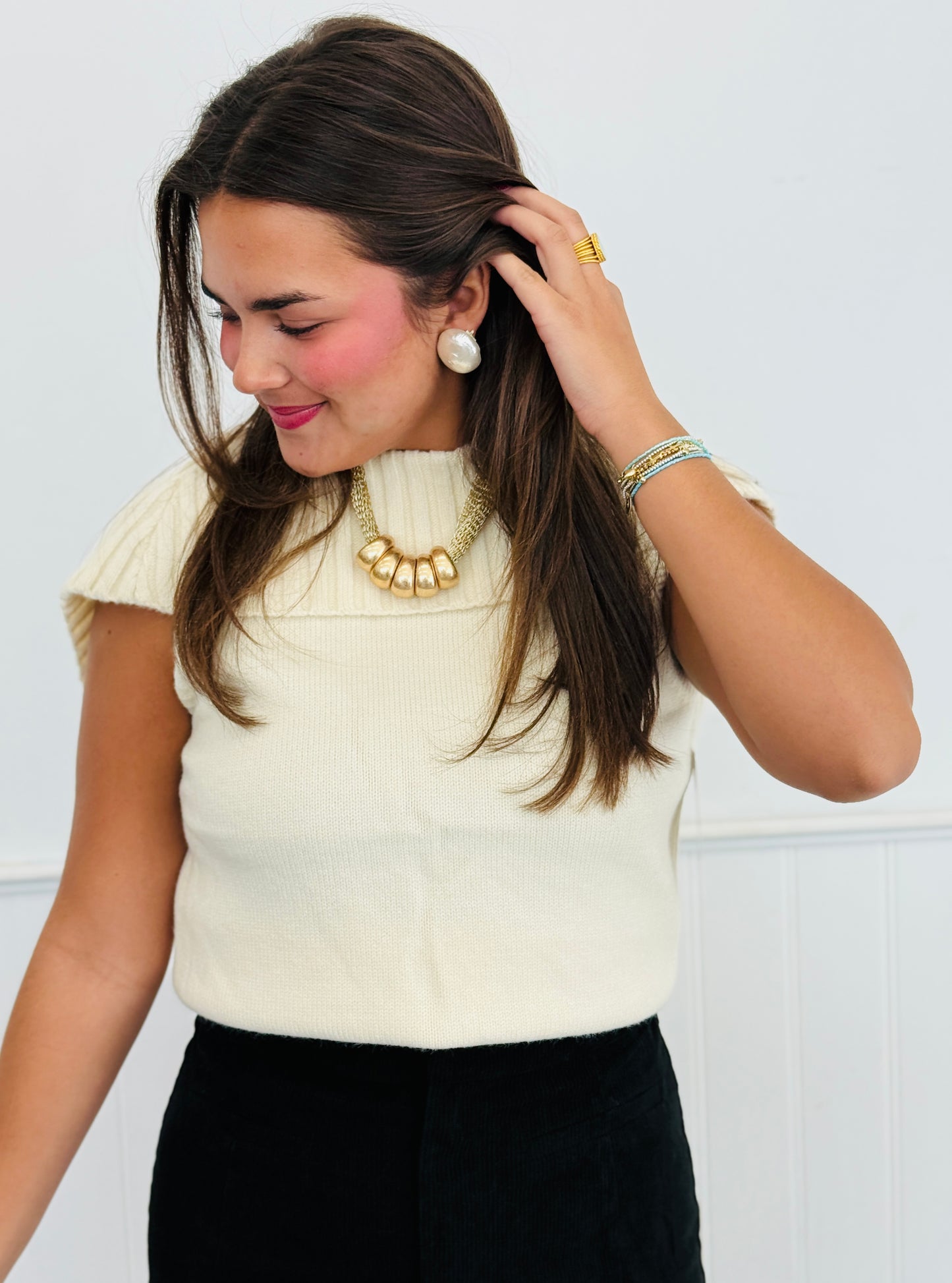 Sleeveless Open Back Turtleneck Sweater (Reg.) - 2 Colors