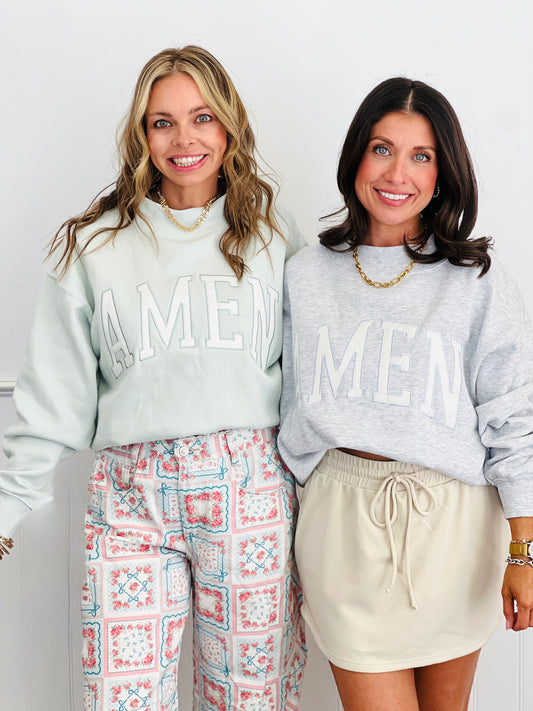 Fleece Mock Neck Amen Sweatshirt  (Reg.)-2 Colors