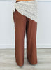 Brown Wide Leg Pants With Scarf (Reg.)