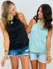 Satin Cowl Neck Blouse (Reg.)-2 Colors