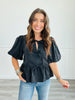 Pretty In Peplum Top (Reg.)- 4 Colors