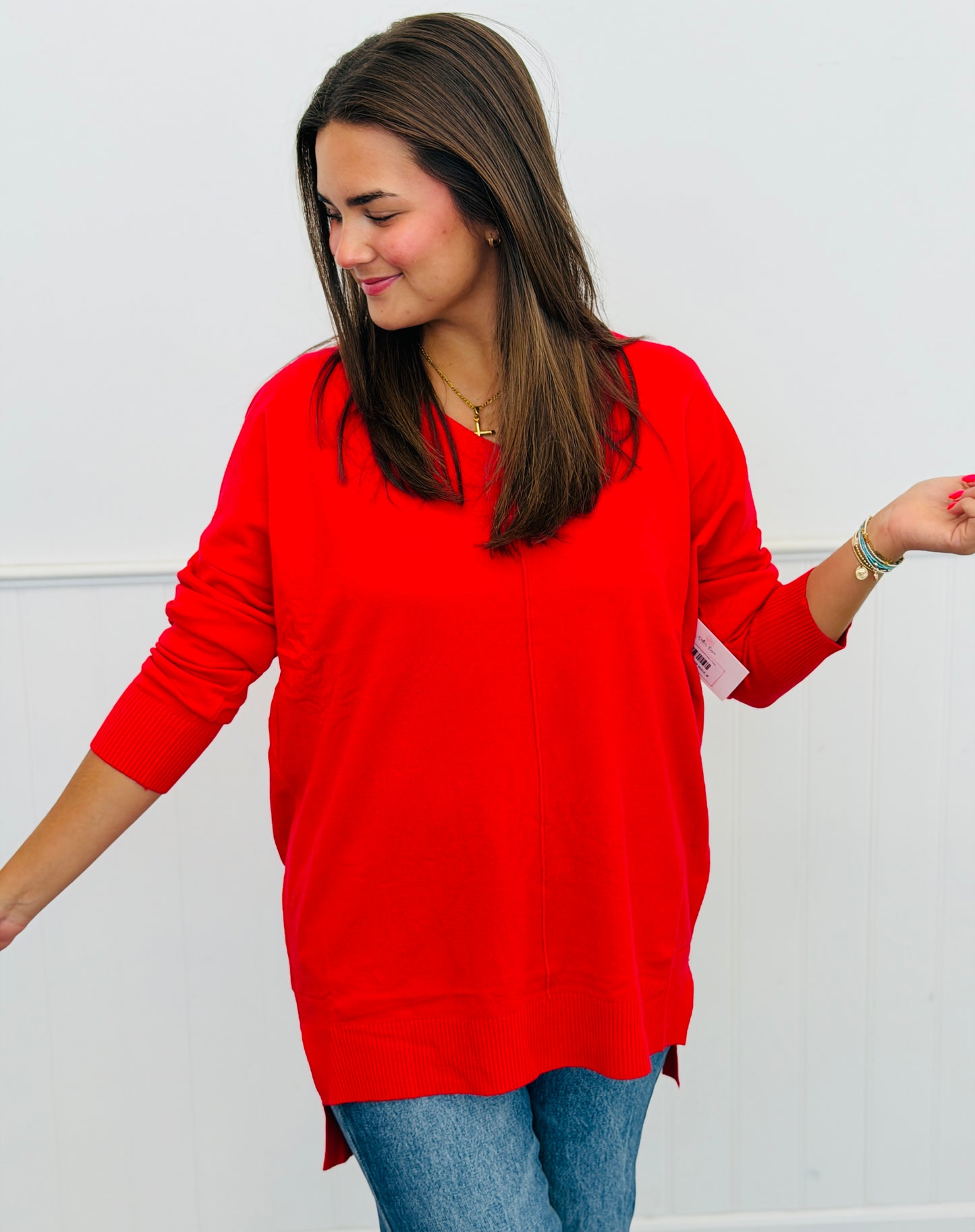 Center Seam Sweater Top Remix (Reg.) - 7 Colors
