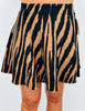 Brown/Black Tiger Print Mini Skirt (Reg.)