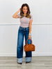 Cosmos High Rise Cuffed Wide Leg Jeans (Reg. and Plus)