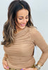 Sheerly Ruched Long Sleeve Top (Reg & Plus)-2 Colors