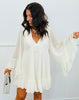 Cream Ruffled Babydoll Mini Dress (Reg & Plus)