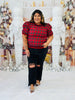 Red Plaid Ruffle Trim Top (Reg & Plus)